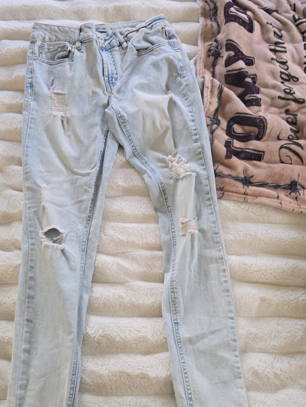 refuge Light Blue Ripped Skinny Jeans